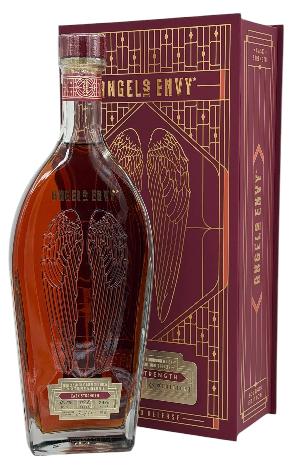 Angel’s Envy 2026 Cask Strength Bourbon Whiskey Limited Release 750ml