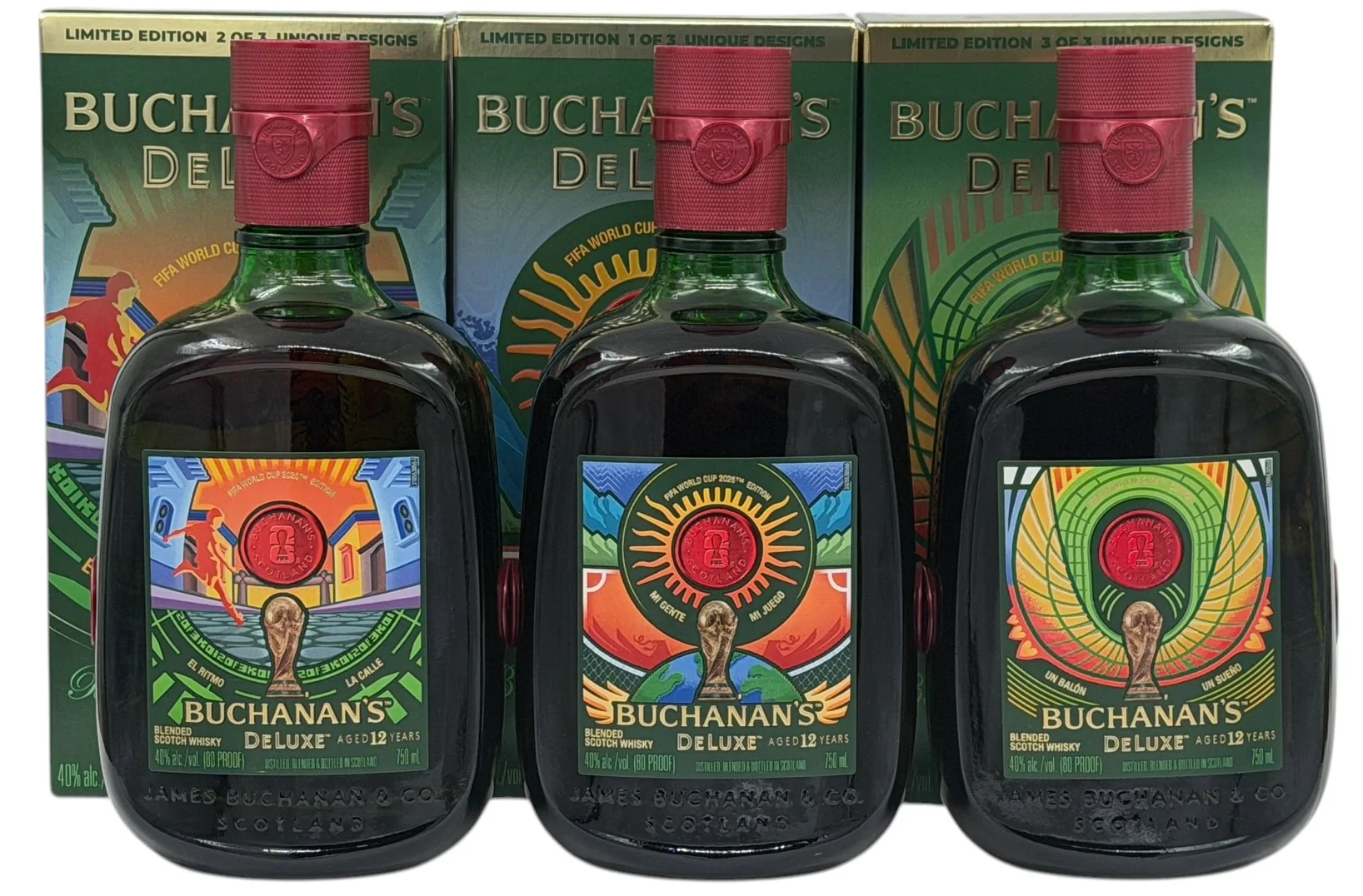 Buchanan 12 Yr FIFA-Themed Scotch Whisky Plus Pineapple! Set of 4, 4 x 750 ml - Image 3