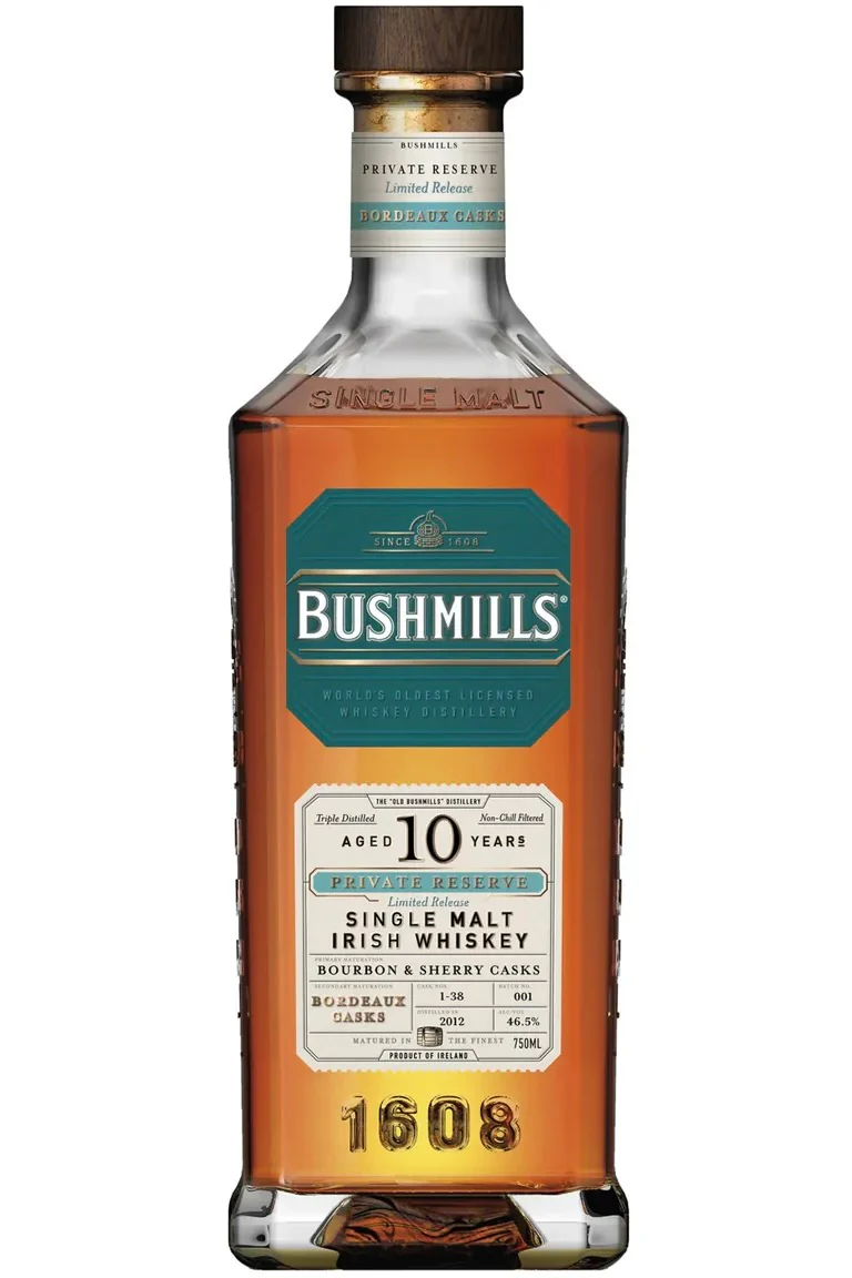 Bushmills Private Reserve 10 year Old Bordeaux Casks Single Malt Irish Whiskey