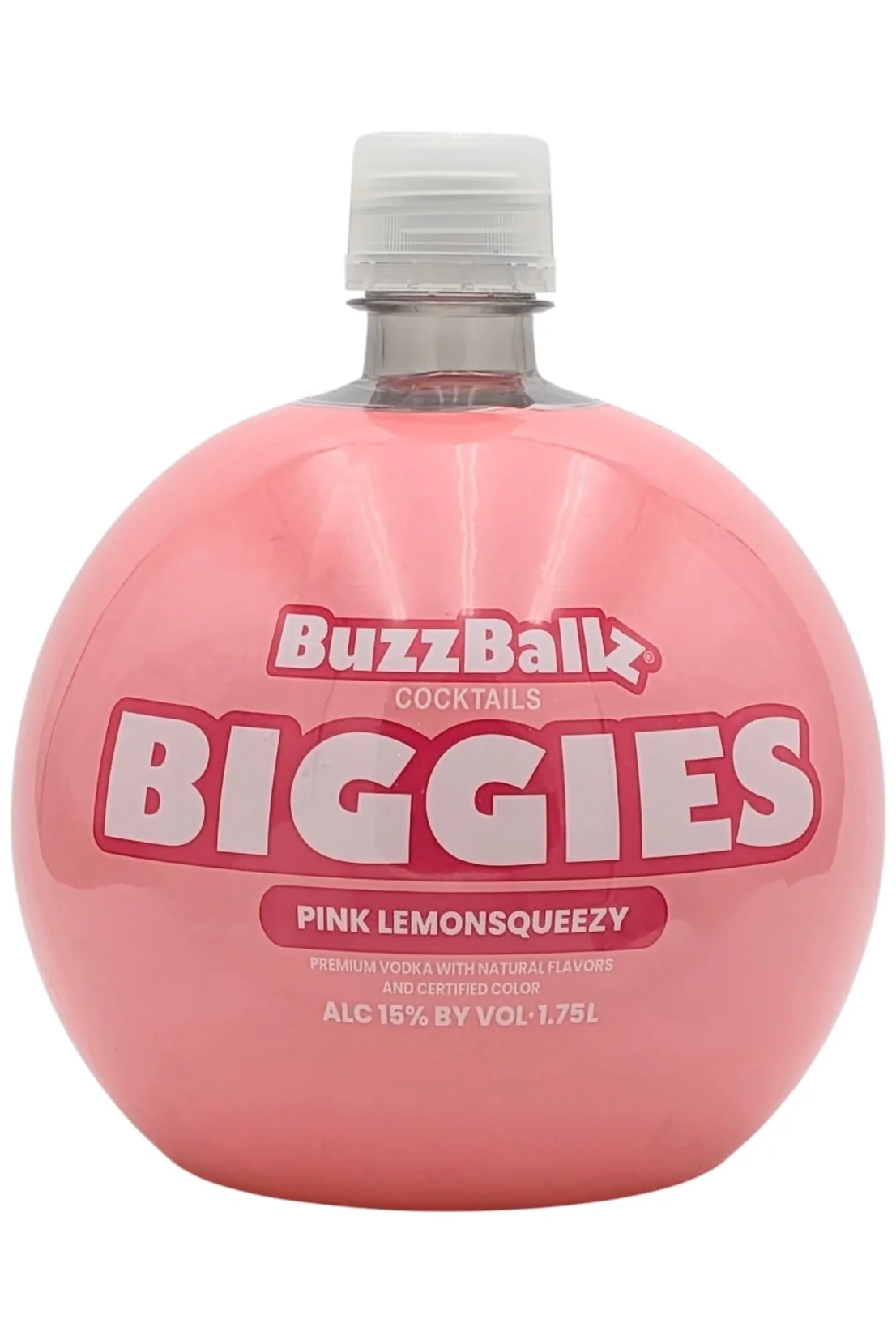 BuzzBallz “Biggies” Pink Lemonsqueezy Vodka Cocktail 1.75L – 15% ABV Party-Size RTD