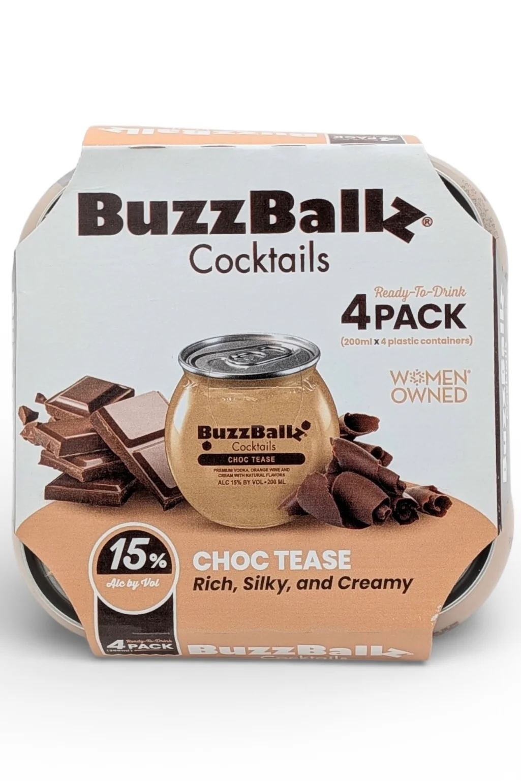 BuzzBallz Cocktails Choc Tease RTD Ready to Drink 4 x 200 ml