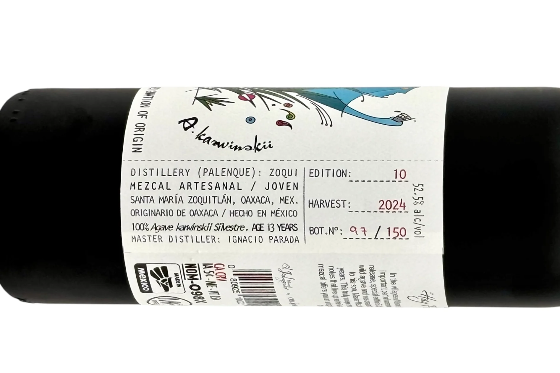 El Jolgorio “A. Karwinskii” 10th Edition Mezcal – Single Palenque, Limited Black Bottle Release (52.5% ABV) - Image 2